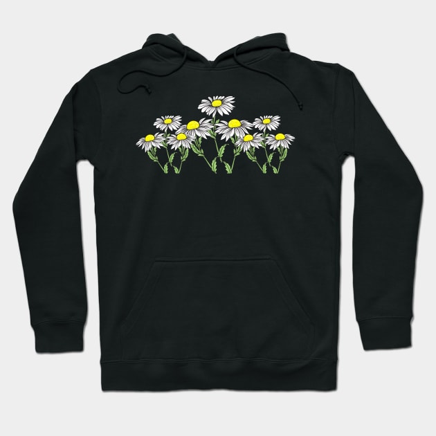 Chamomile Flowers Floral Design Artwork Hoodie by Thor